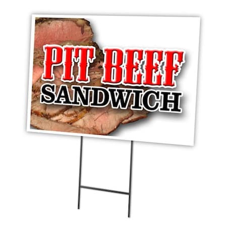 Signmission Pit Beef Sandwich Yard Sign & Stake outdoor plastic coroplast window, C-1216 Pit Beef Sandwich C-1216 Pit Beef Sandwich